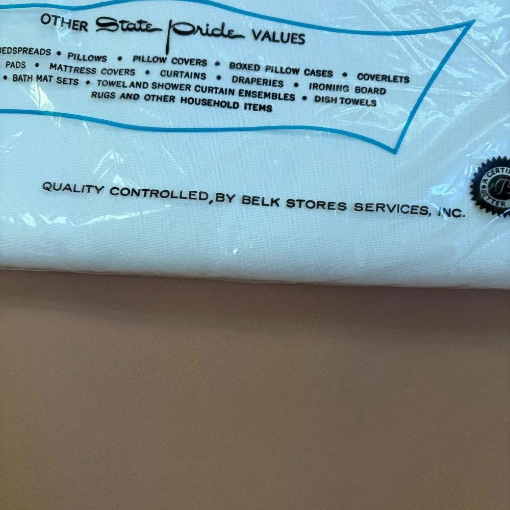 Vintage State Pride Twin Flat Sheets Set 2 100% Cotton White Luxury‎ Muslin NOS